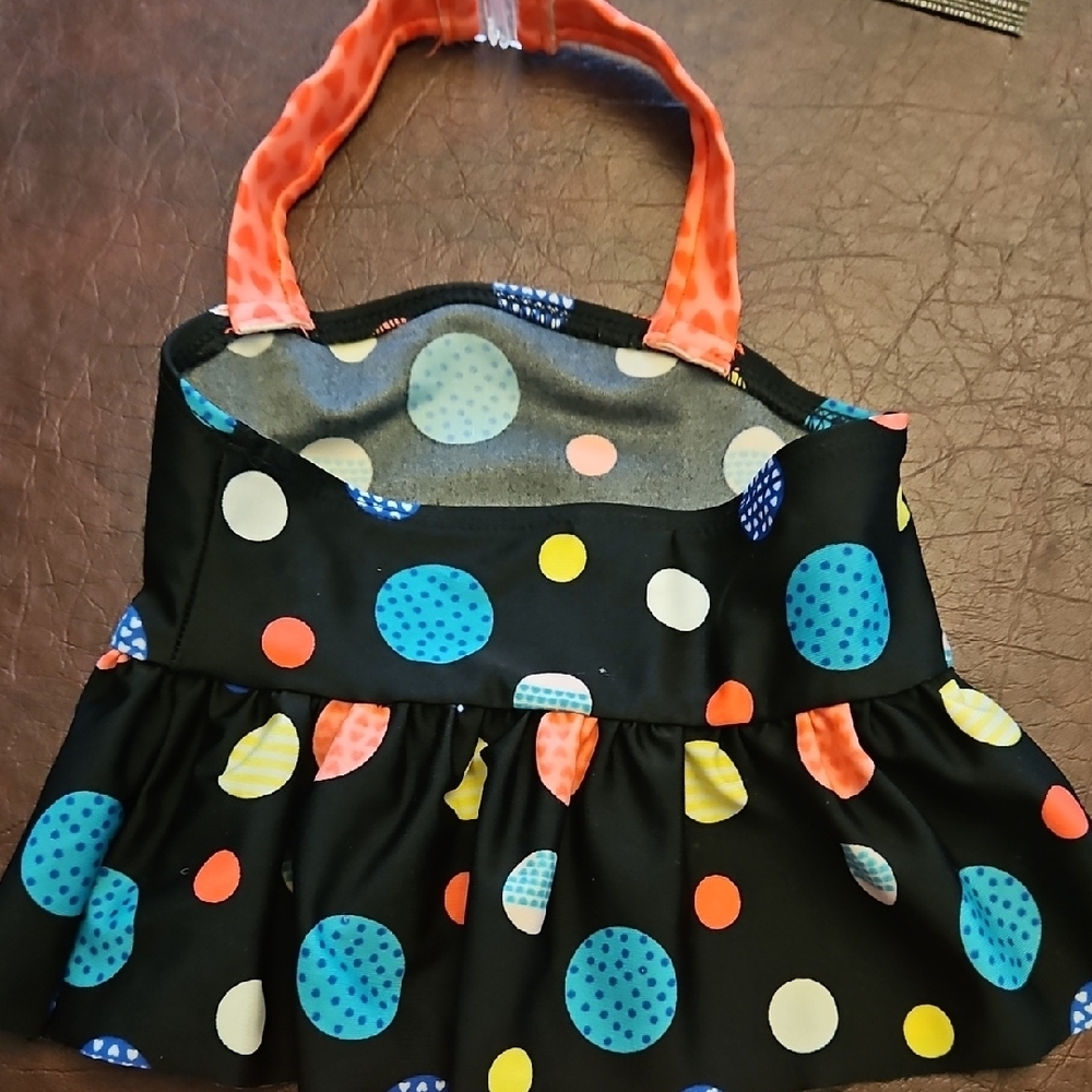 Cat & Jack Black and Orange Polka Dot Bikini - Picture 3 of 9